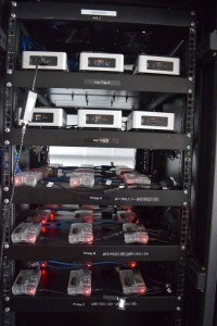  One rack shelf can accommodate 6 NUCs (with power supplies) or 12 Raspberry Pis.